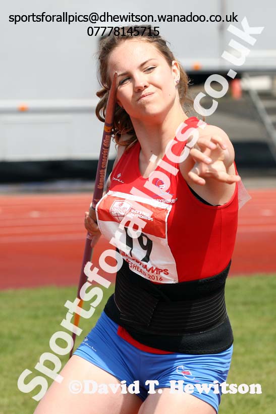 Junior girls javelin, English Schools Track and Field. Photo: David T. Hewitson/Sports for All Pics